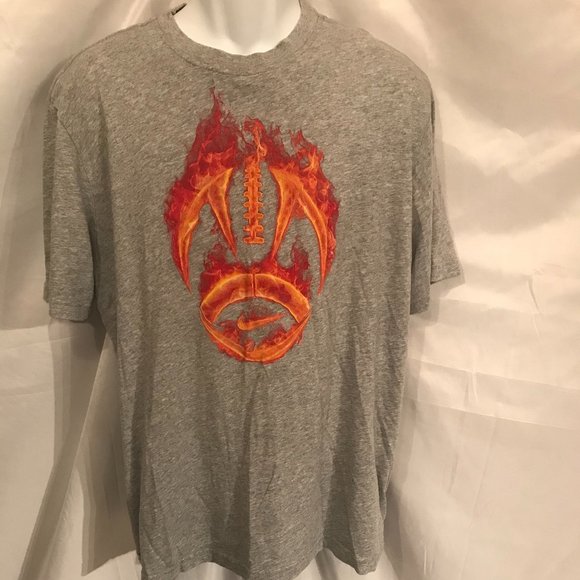 Nike Other - Nike Flaming Hot Football Emblem Athletic Sport Tee Shirt